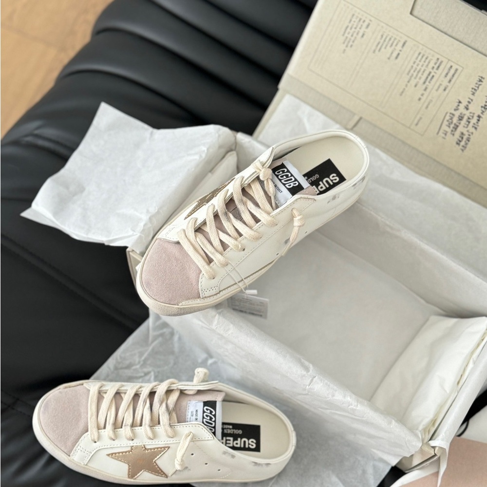 Golden Goose Off-White and Beige Superstar Sneakers - Picture 9 of 9